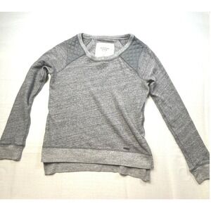 Abercrombie Fitch Gray Quilted Shoulder Sweatshirt Pullover‎ Small